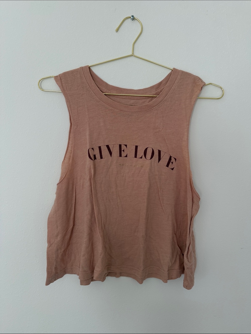 Spiritual Gangster Dusty Rose Pink GIVE LOVE Muscle Tank medium